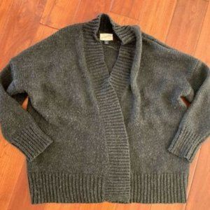 Universal Thread Black Thick Knit Back Interest Open Cardigan Sweater Size M